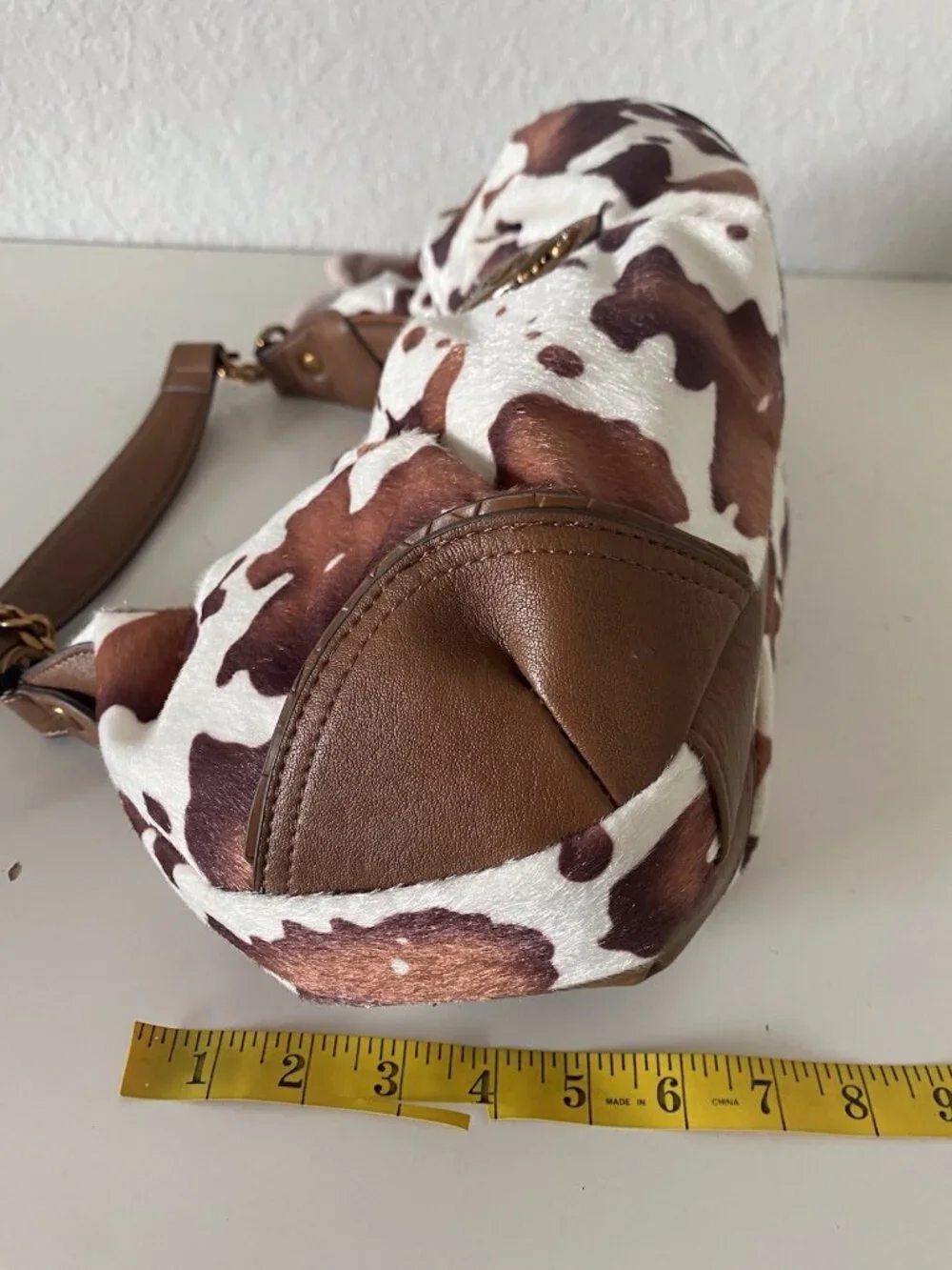 Juicy Couture‎ Romance Cow Print Hobo Coho Bag Saddle White W/Charm Viral NEW